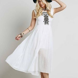 Free People ToosaLoosa Slub Embroidered Midi Dress